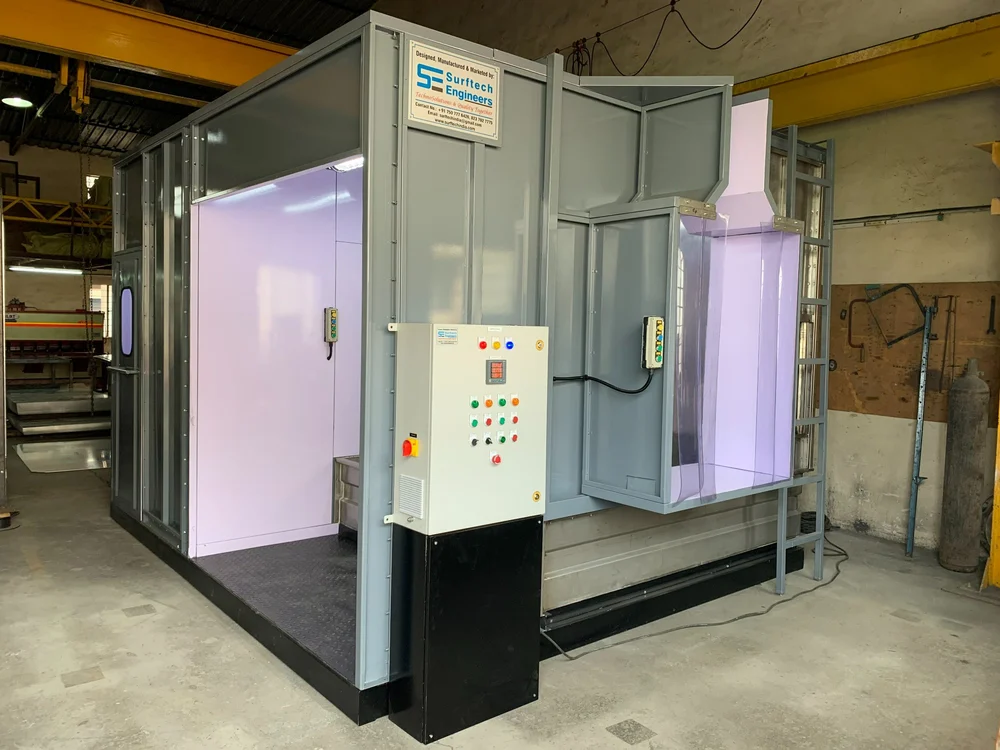 Blue Water Wash Spray Paint Booth, 380 V, Automati