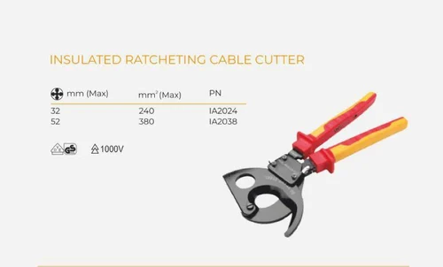 Chrome Vanadium Insulated Ratcheting Cable Cutter