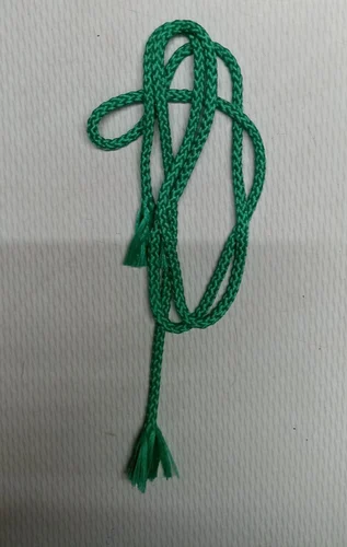 Green 3 Strand Braided Cord, Plain, Beaded