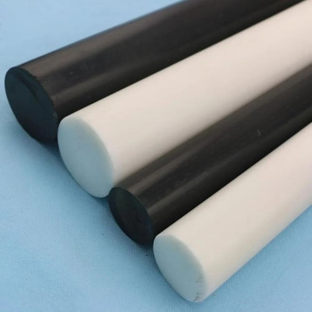 Natural & Black Hdpe Round Rod, Size: 1 Mtr. Long