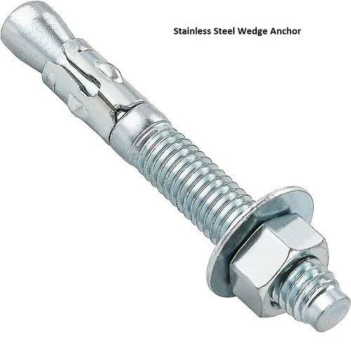 Polished Stainless Steel Wedge Anchor, Box, Length: 7.0 inch