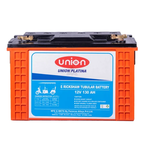 UNION E Rickshaw Battery, Model Name/Number: EVT100, Capacity: 12v 130ah