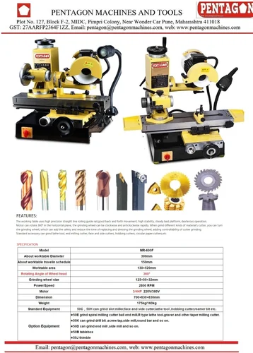 Universal Cutter and Cutter Grinder Model : MR-600