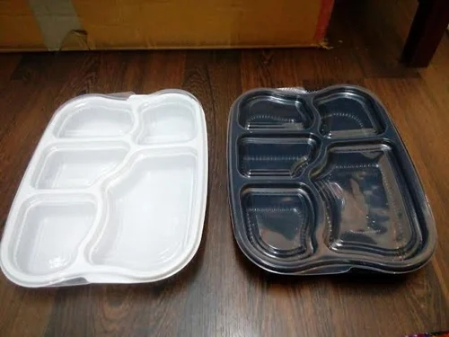 Wrapper India White & Black Disposable Plastic Plate